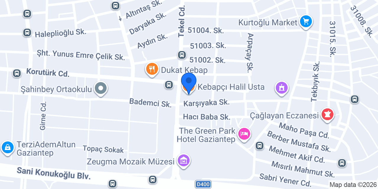 Kebapçı Halil Usta konumu