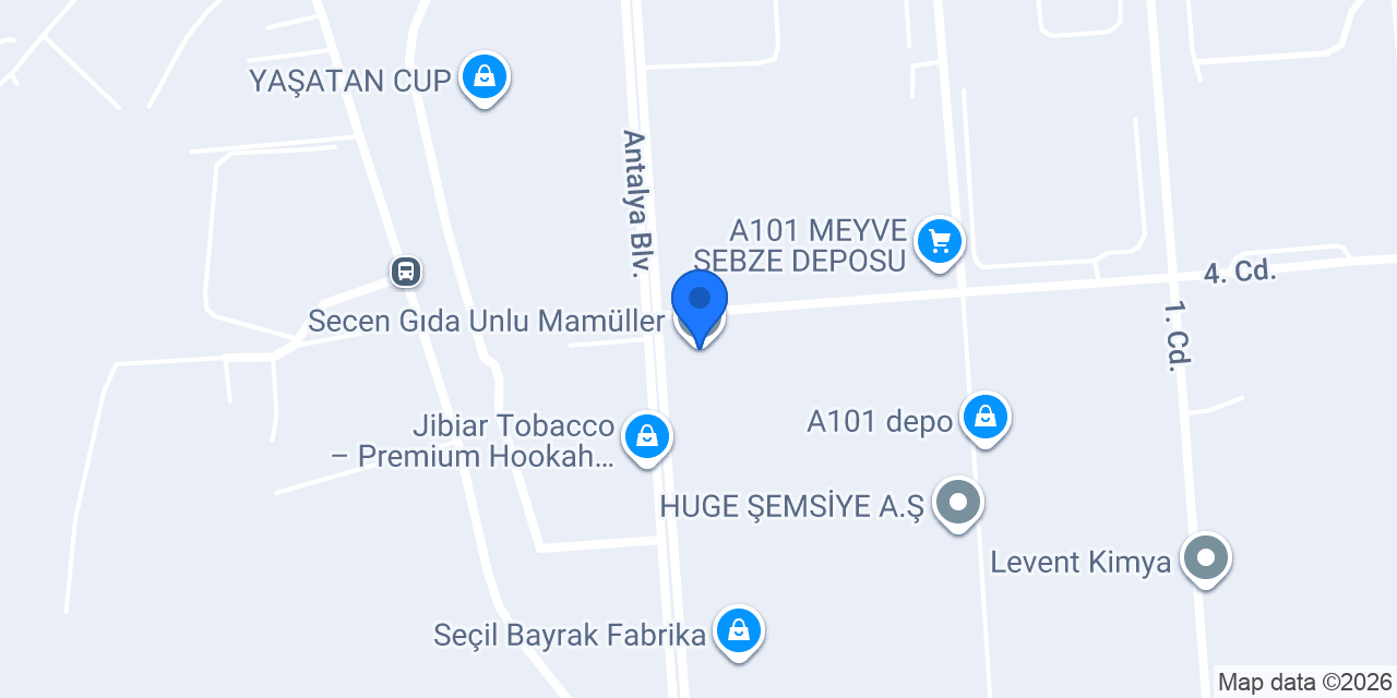 Secen Gıda Unlu Mamüller konumu