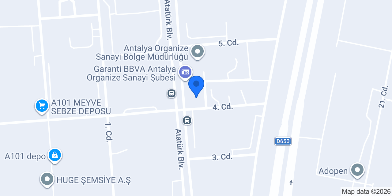 Halkbank Antalya OSB Şubesi konumu
