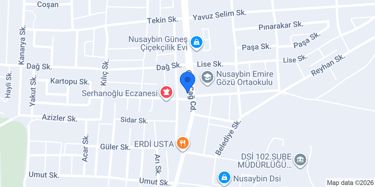 Şimşek Kırtasiye Nusaybin konumu