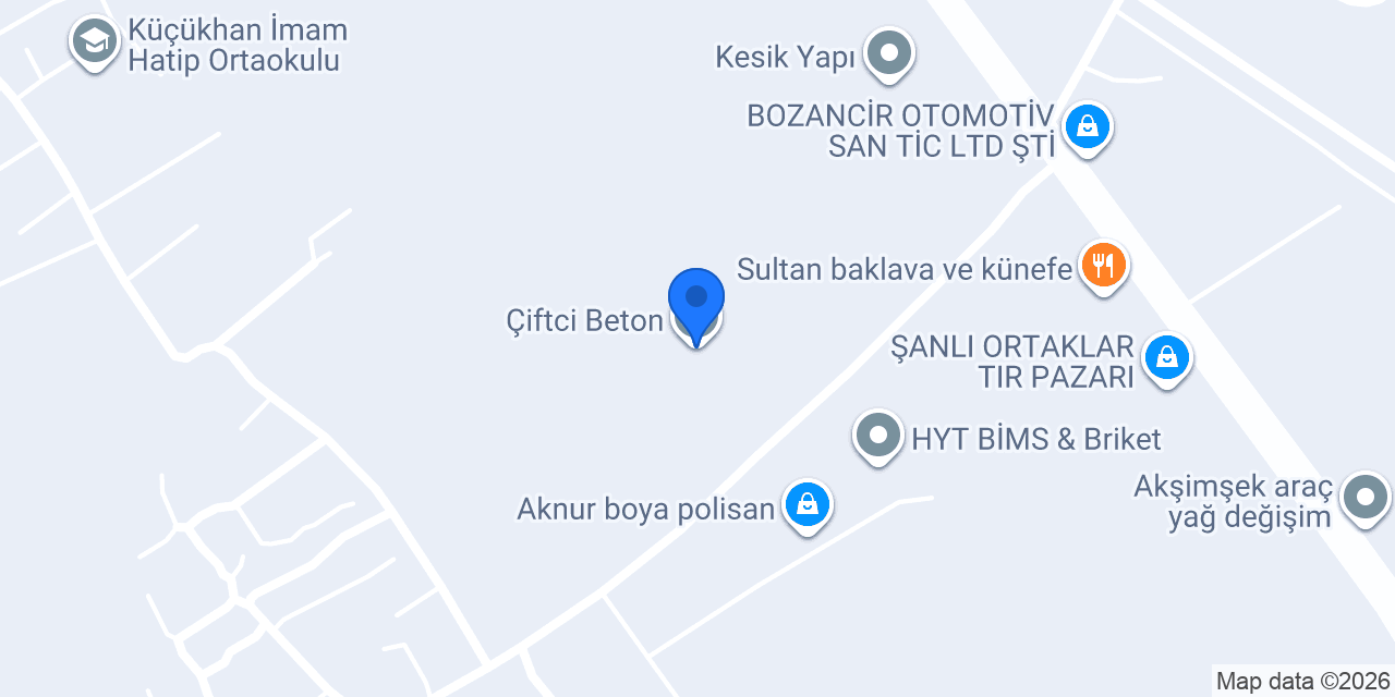 Çiftci Beton konumu