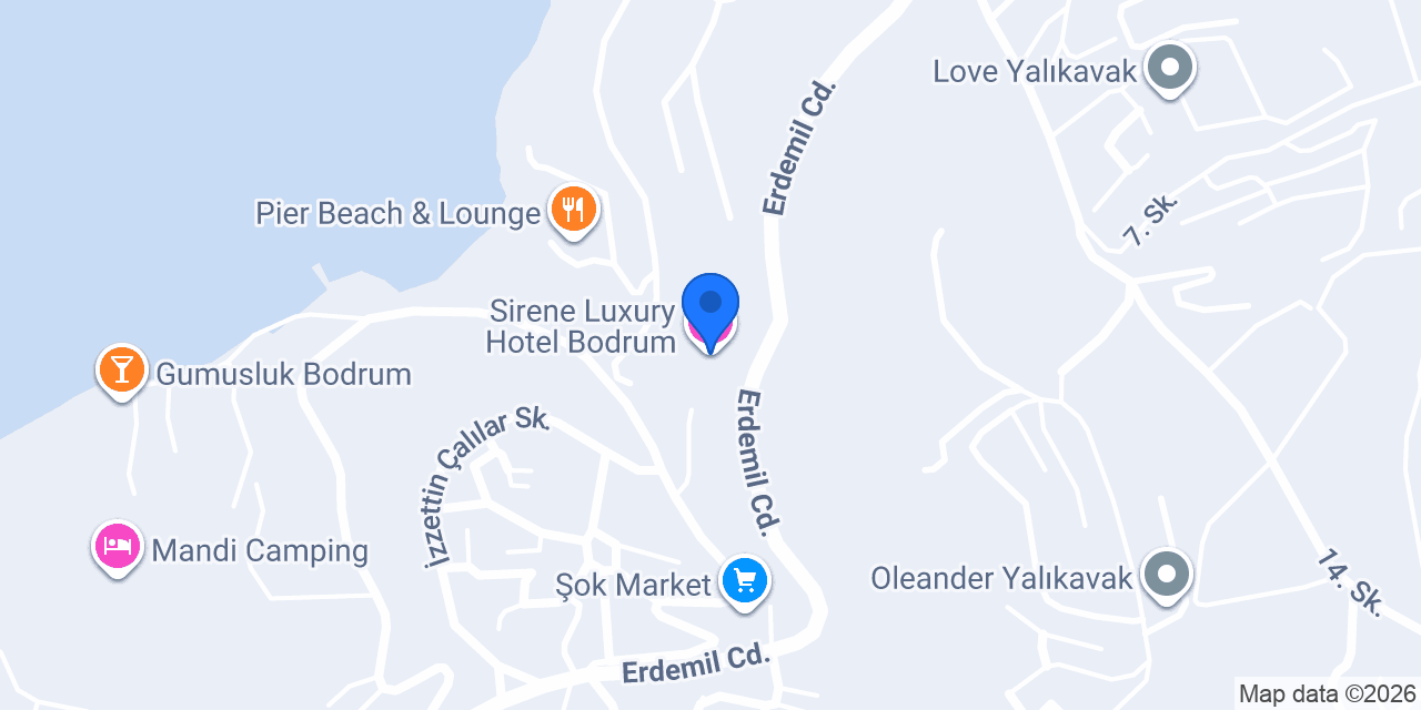 Sirene Luxury Hotel Bodrum konumu