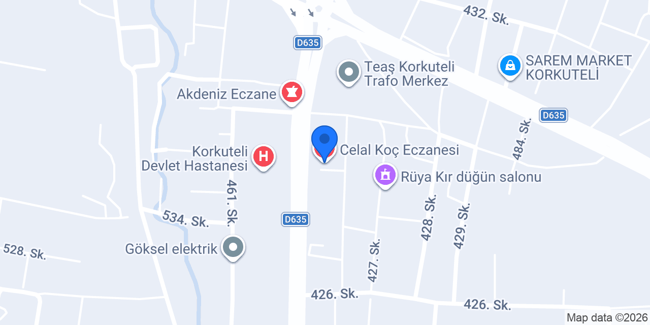 Celal Koç Eczanesi konumu