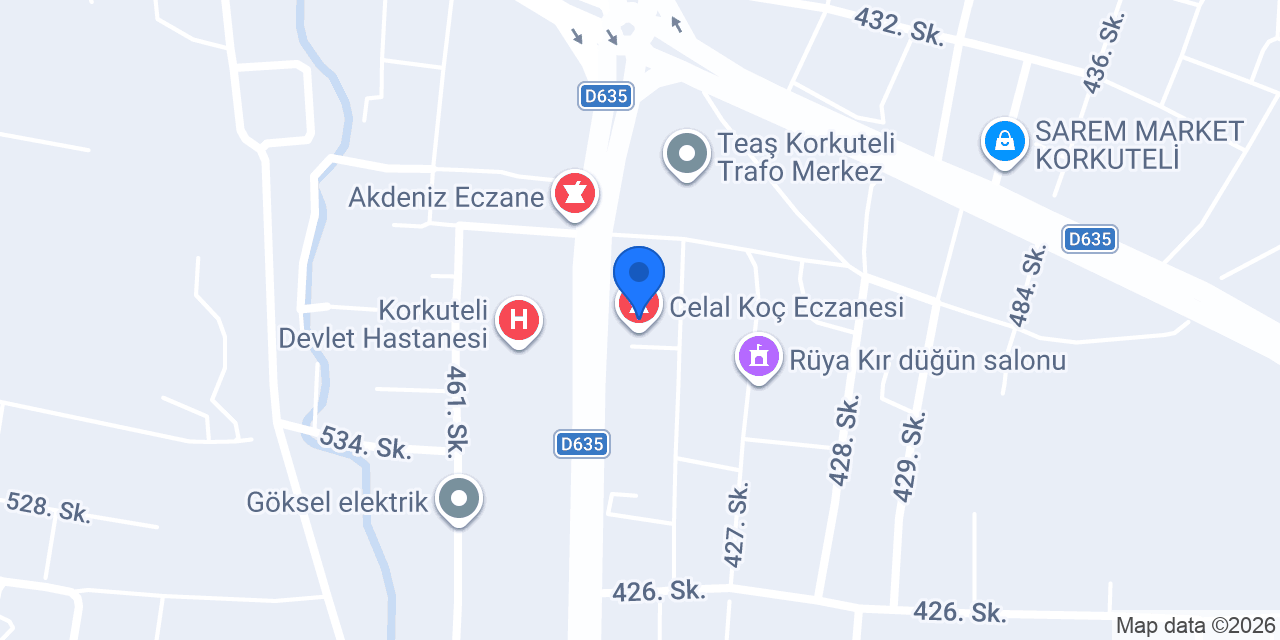 Eczane Kolak konumu