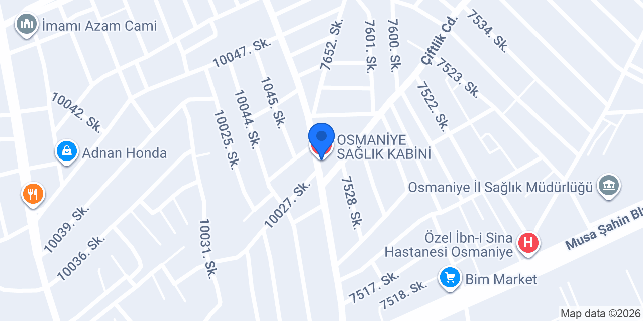 OSMANİYE SAĞLIK KABİNİ konumu