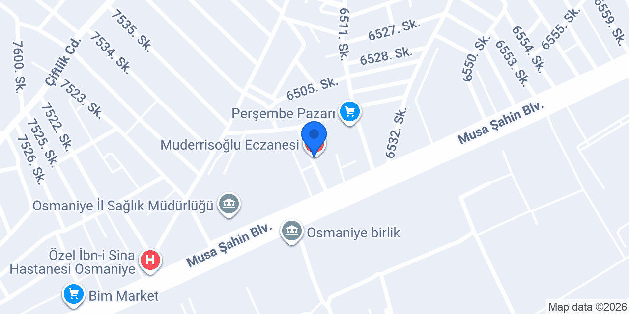 Muderrisoğlu Eczanesi konumu