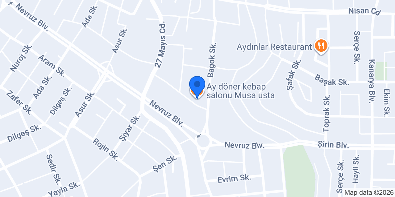 Ay döner kebap salonu Musa usta konumu
