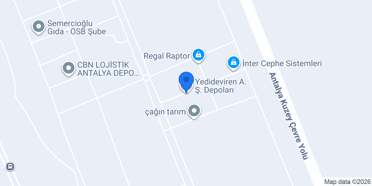 Yedideviren A.Ş. Depoları konumu