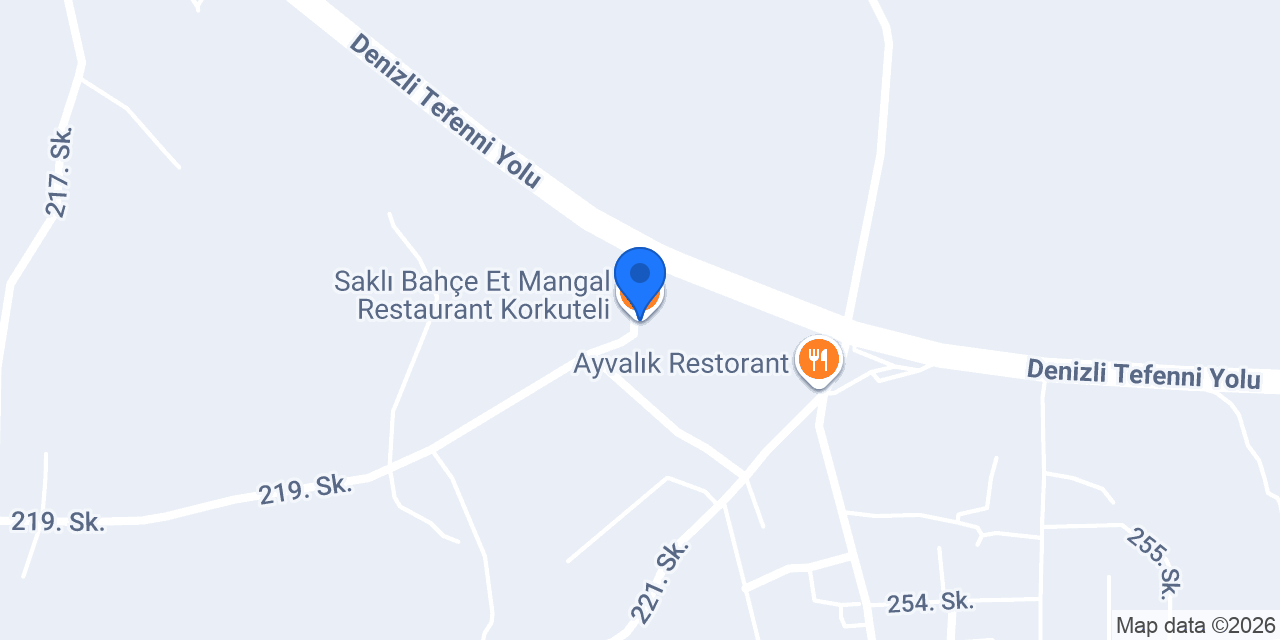 Saklı Bahçe Et Mangal Restaurant Korkuteli konumu