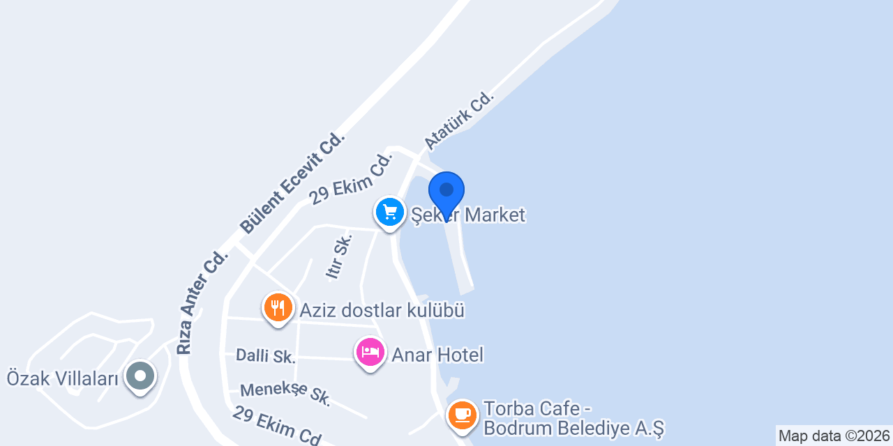 Bodrum Özel tekne turu konumu