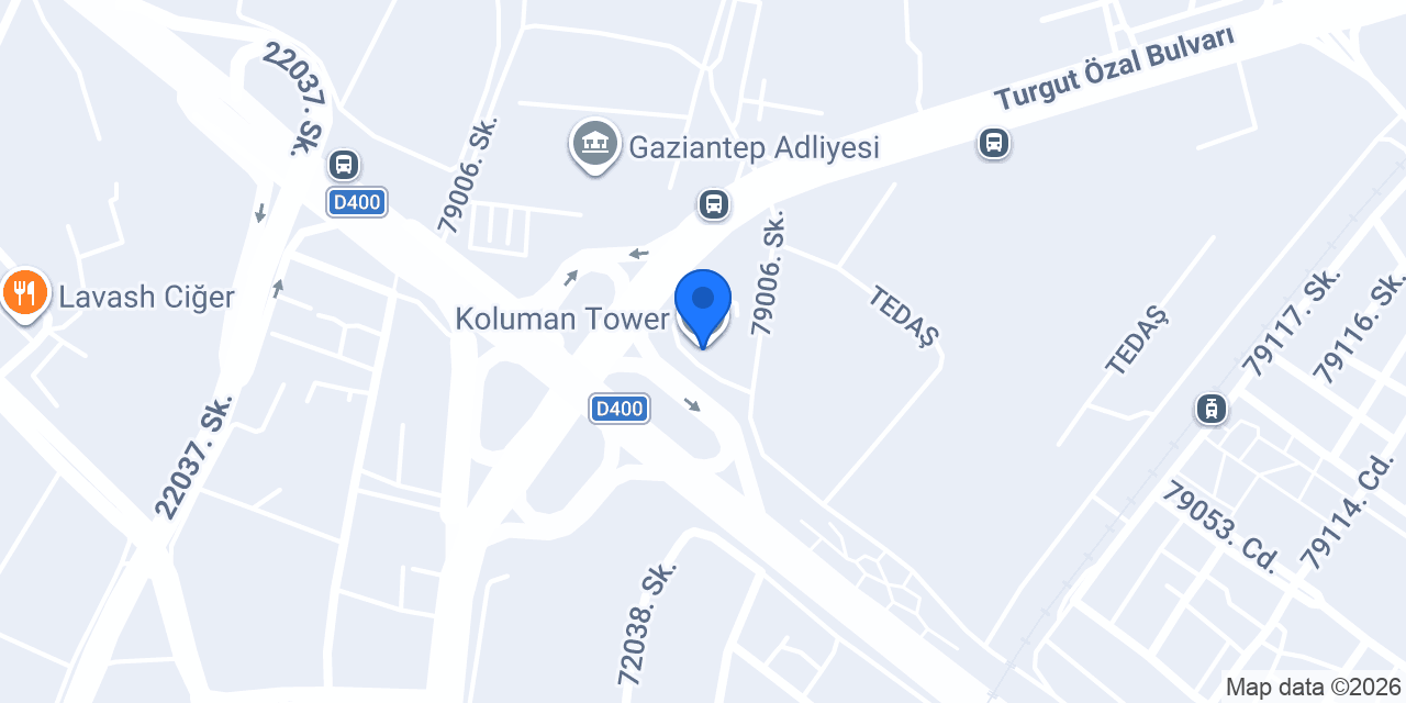 Vakıf Katılım Gaziantep Ticari Şubesi konumu
