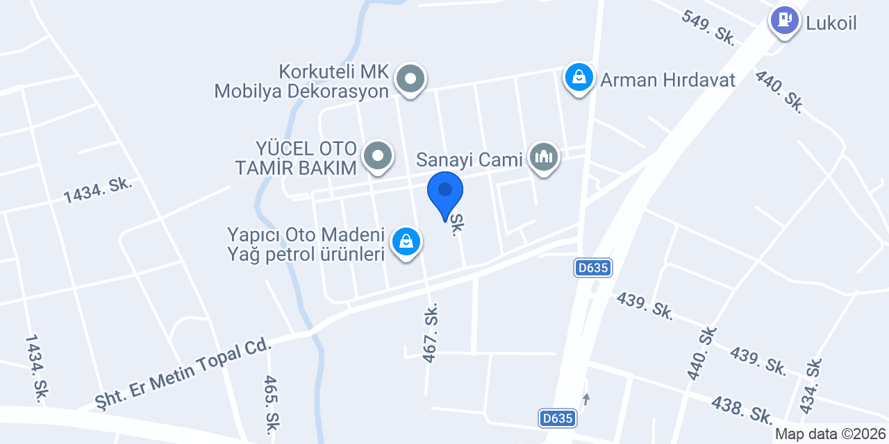 Günal Oto Eksoz Radyatör konumu