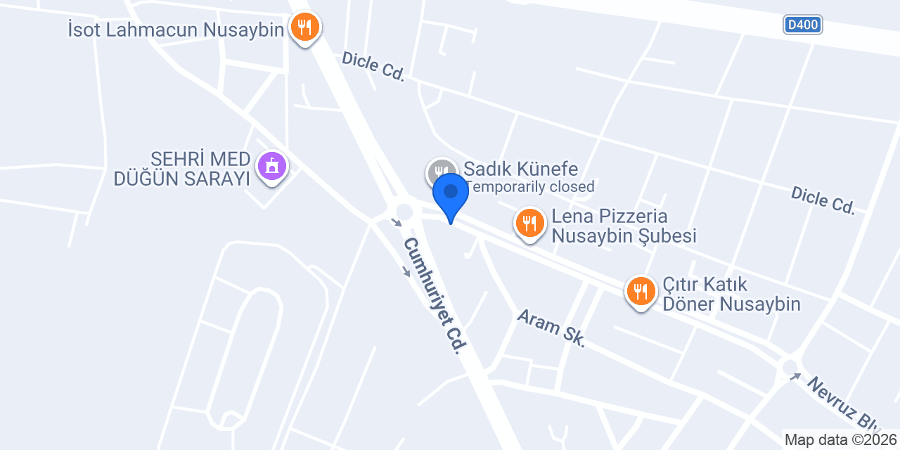 Helvani-acıcık çiğköfte nusaybin konumu