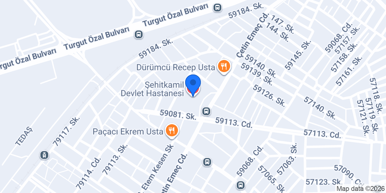 Şehitkamil Devlet Hastanesi konumu