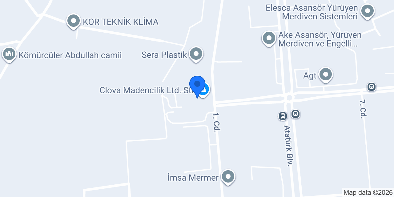 Clova Madencilik Ltd. Sti. konumu