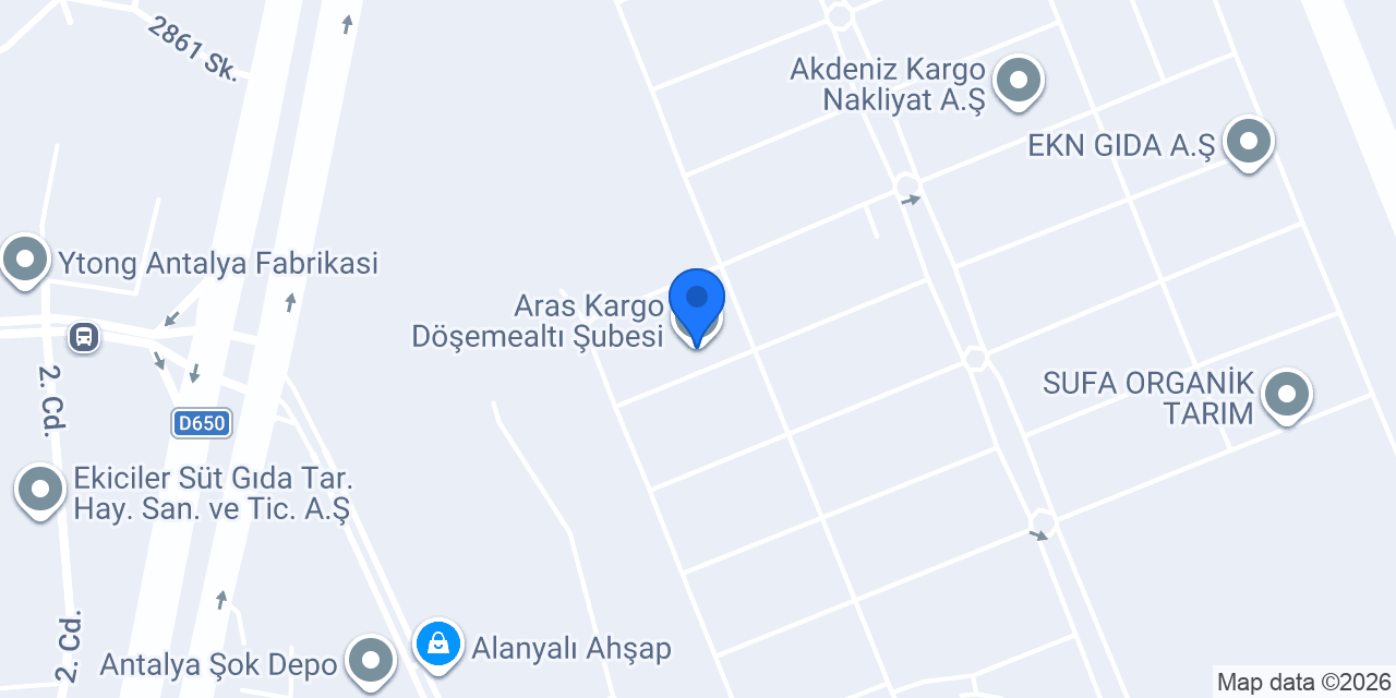 Aras Kargo Döşemealtı Şubesi konumu