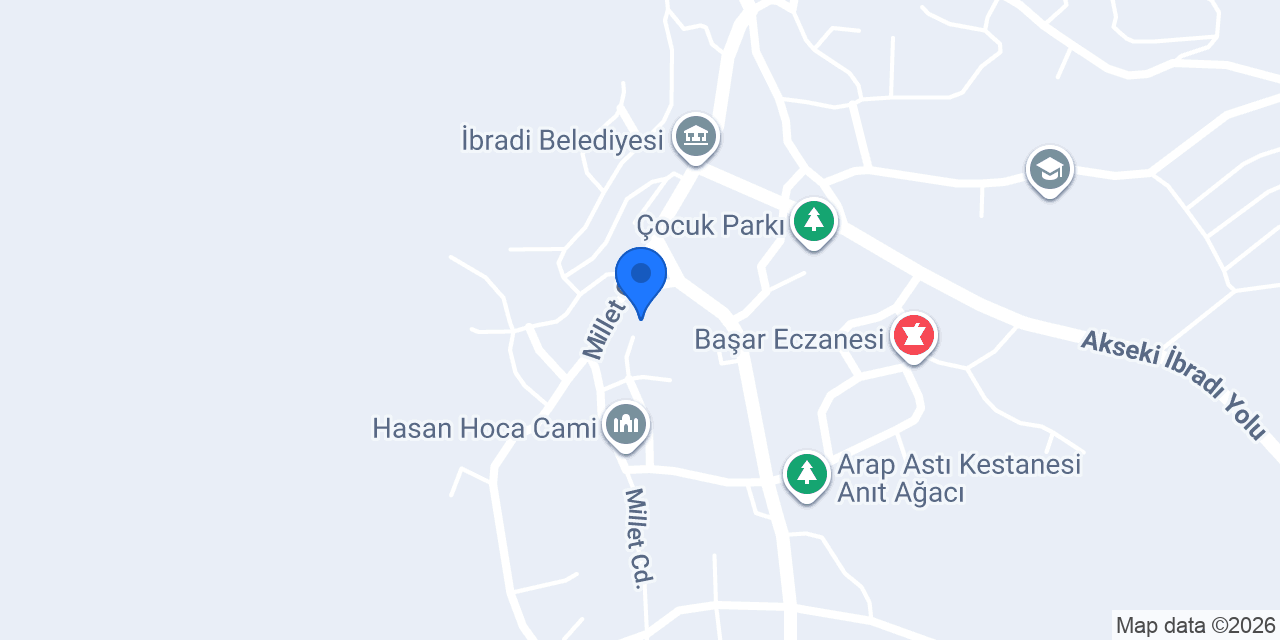 İbradi Kaymakamlığı konumu