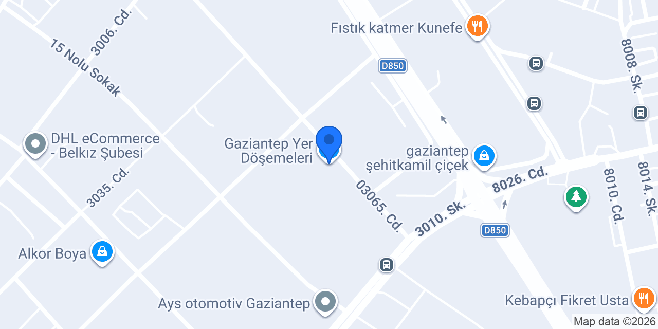 Gaziantep Yer Döşemeleri konumu