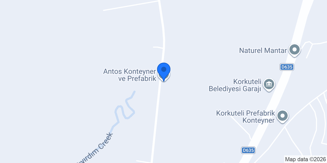 Antos Konteyner ve Prefabrik konumu