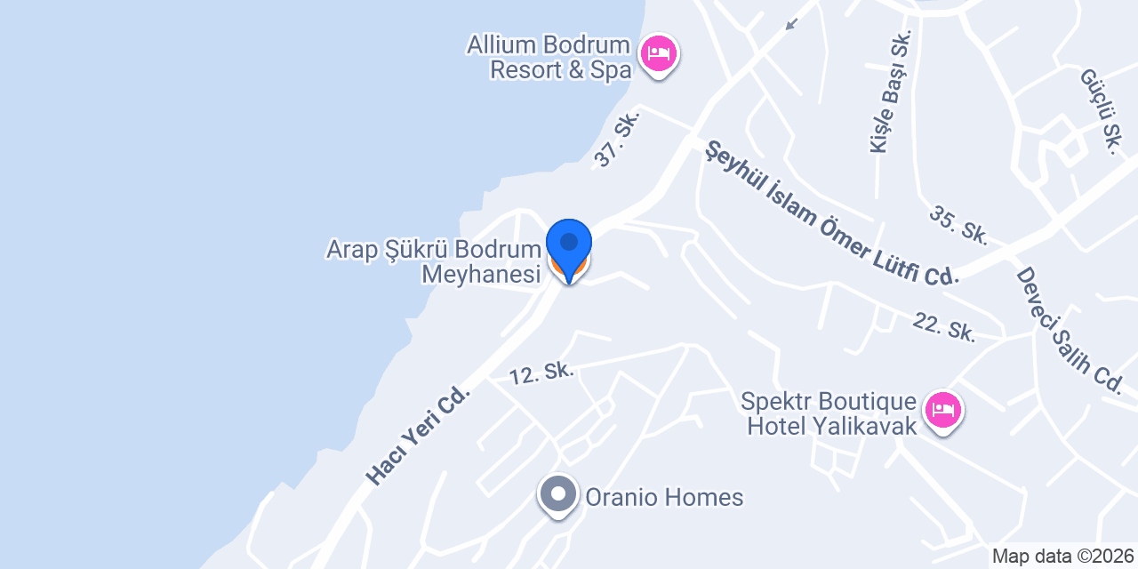 Arap Şükrü Bodrum Meyhanesi konumu