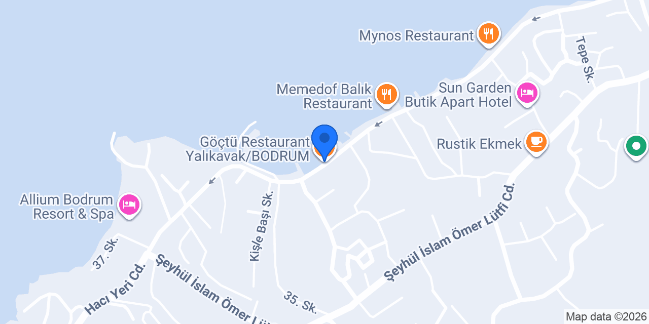 Göçtü Restaurant Yalıkavak/BODRUM konumu