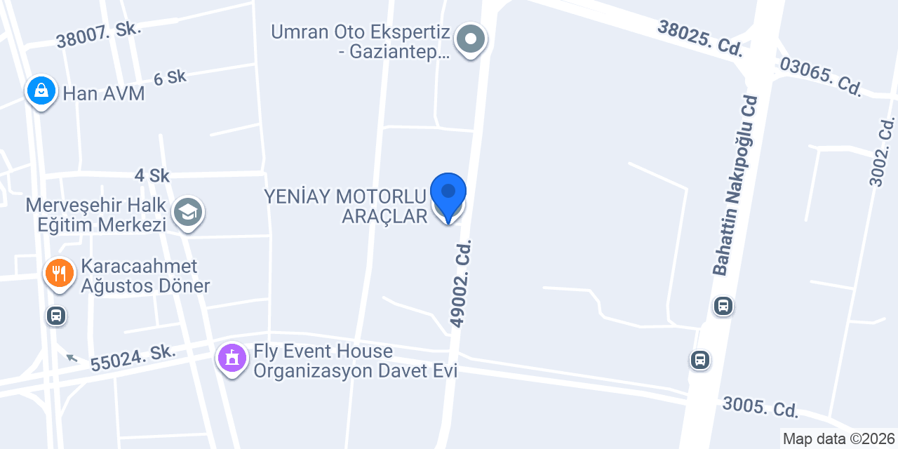 YENİAY MOTORLU ARAÇLAR konumu