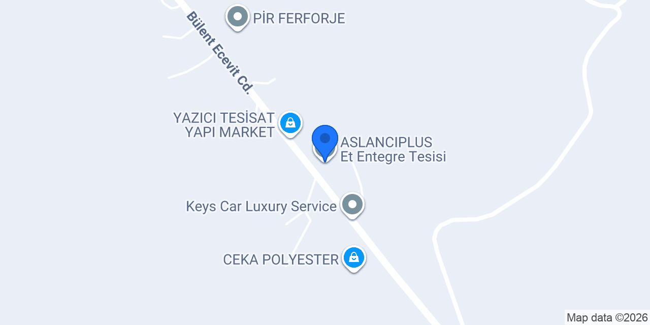 ASLANCIPLUS Et Entegre Tesisi konumu