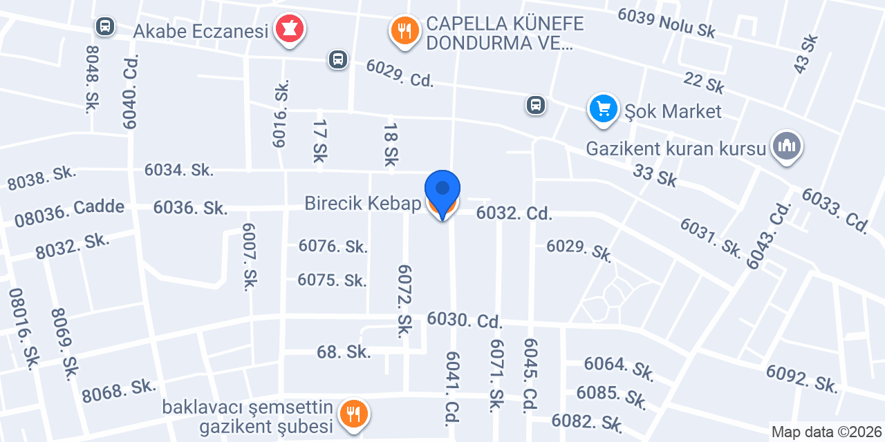 Birecik Kebap konumu
