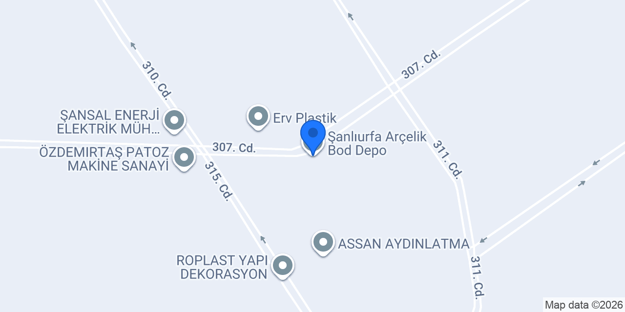 Şanlıurfa Arçelik Bod Depo konumu