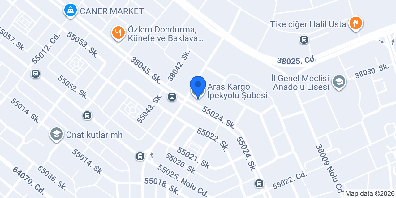 Aras Kargo İpekyolu Şubesi konumu