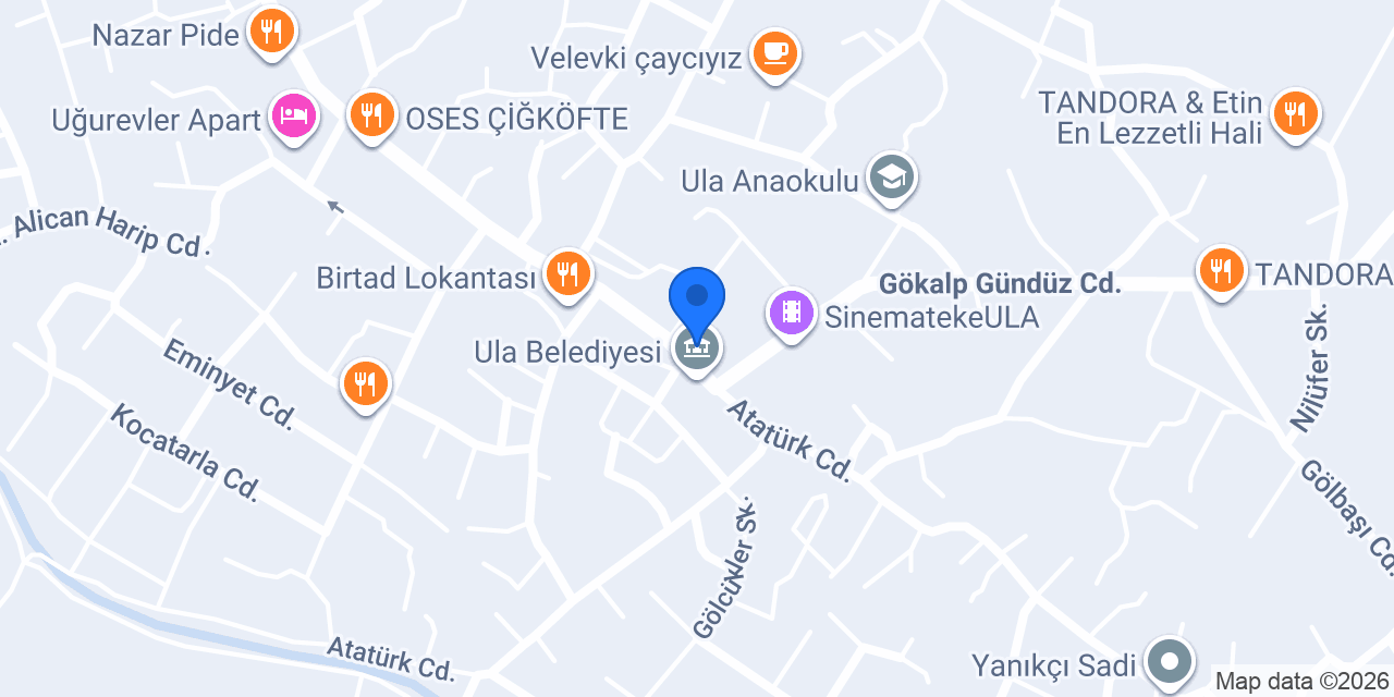 Ziraat Bankası Ula/Muğla Şubesi konumu