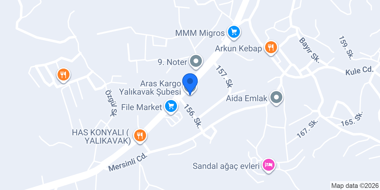 Aras Kargo Yalıkavak Şubesi konumu