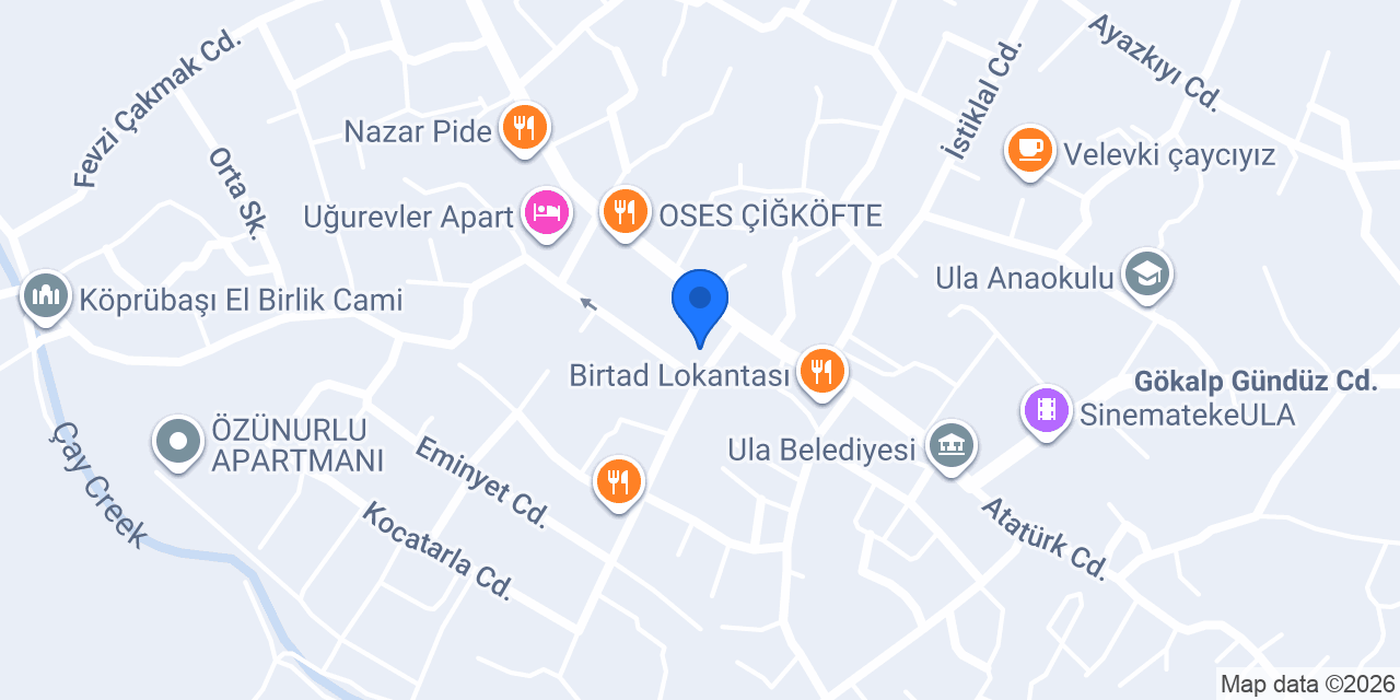 Ula Battalbey Çiğköfte konumu