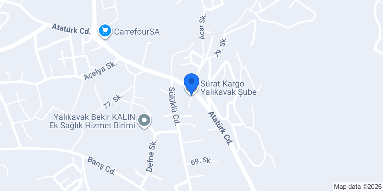 Sürat Kargo Yalıkavak Şube konumu