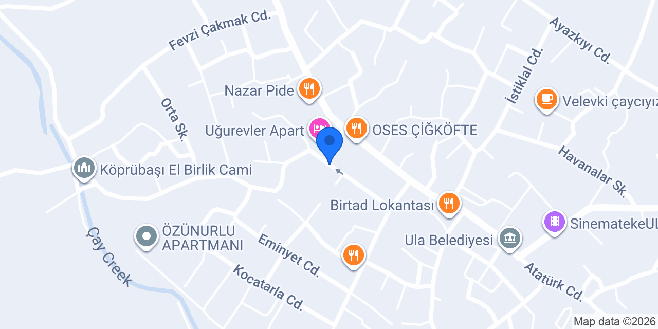 Ula İlçe Halk Kütüphanesi Memurluğu konumu