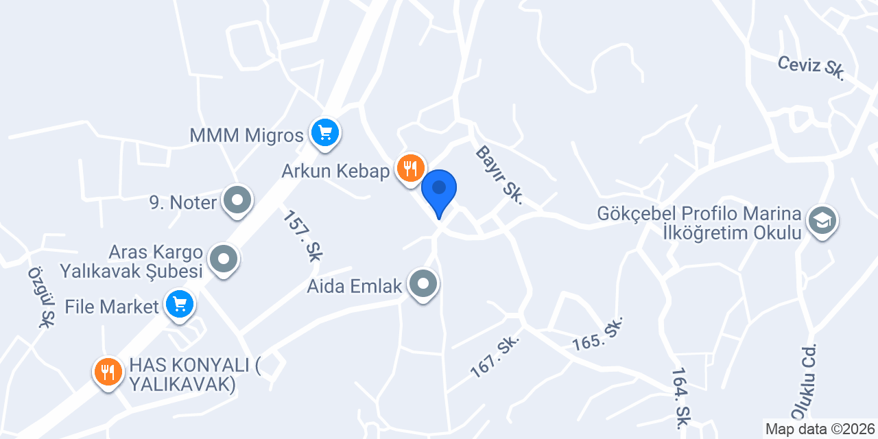 Aksu Mekanik Bodrum konumu