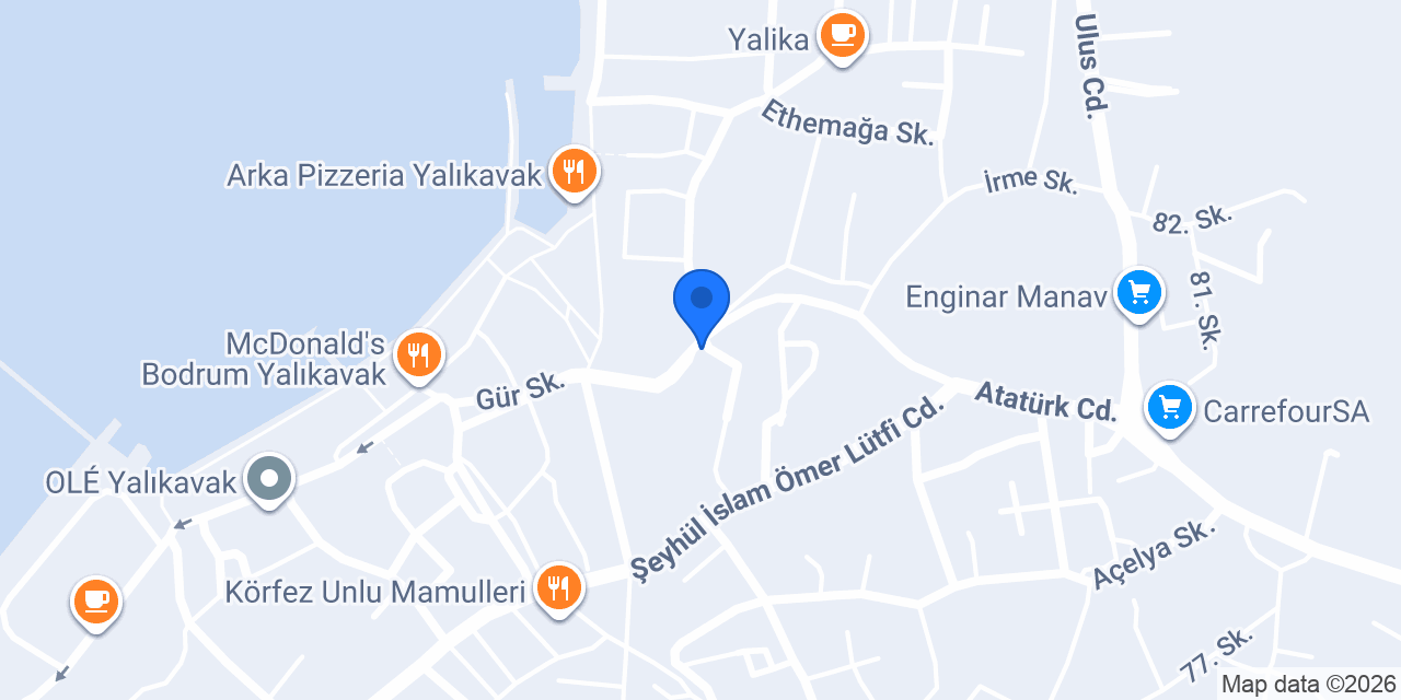 Yalikavak duşakabin konumu