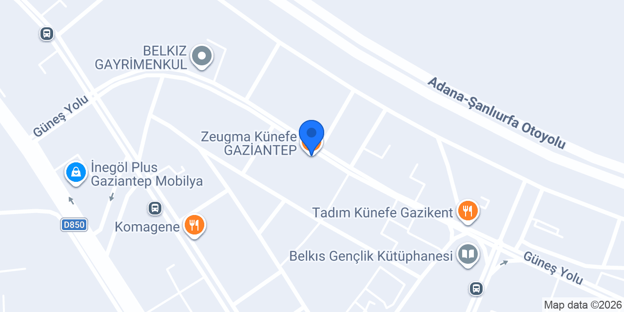 Zeugma Künefe GAZİANTEP konumu