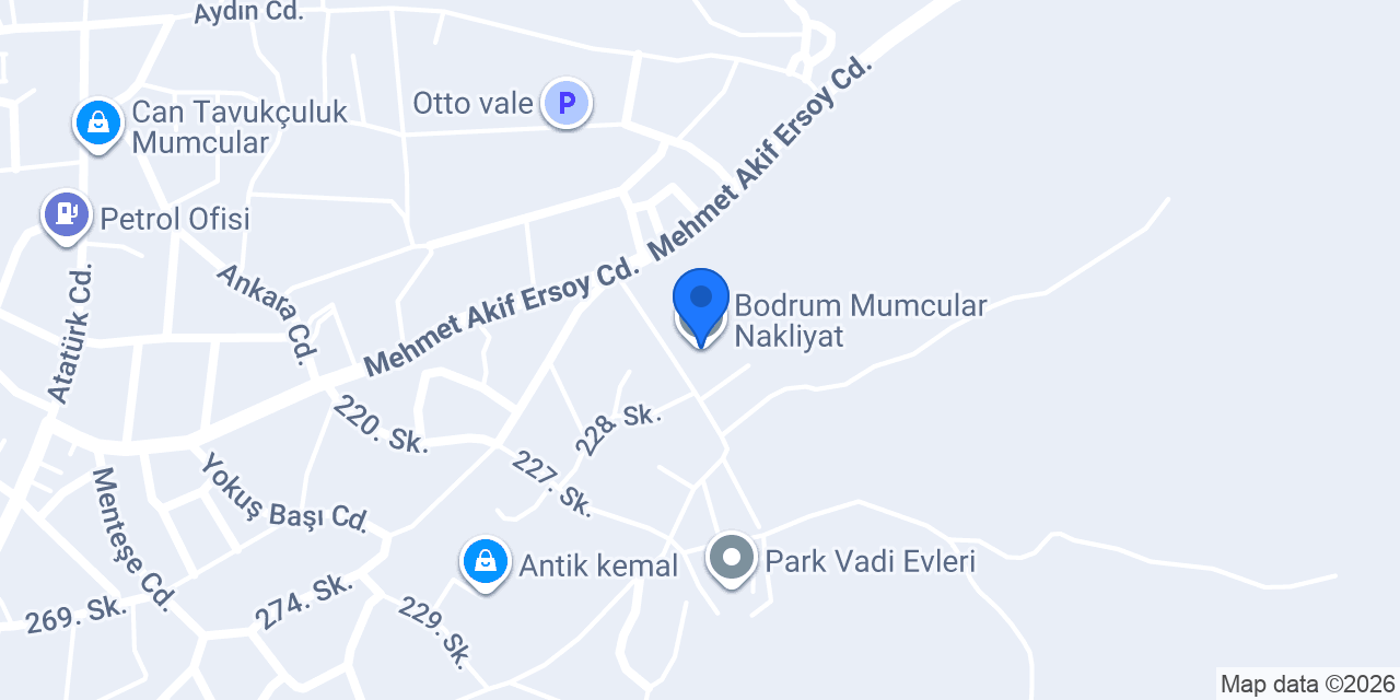 Bodrum Mumcular Nakliyat konumu