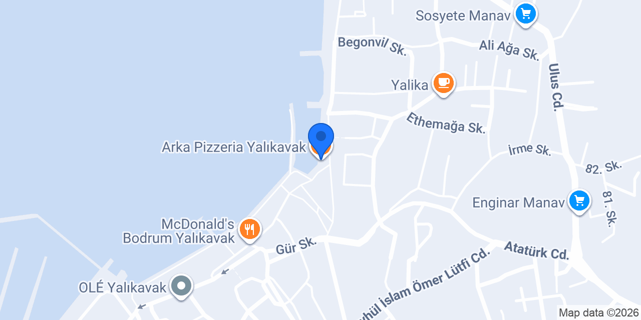 Arka Pizzeria Yalıkavak konumu