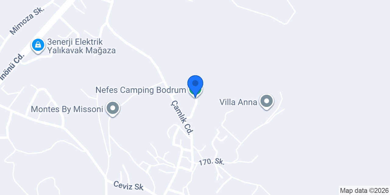 Nefes Camping Bodrum konumu