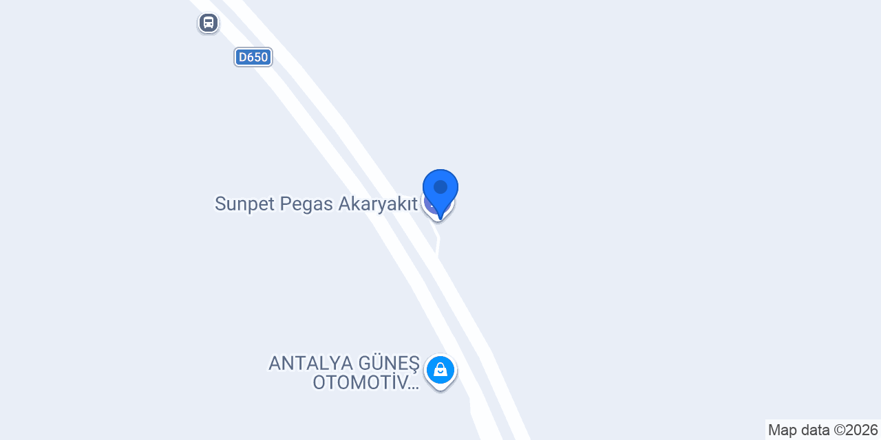 Sunpet Pegas Akaryakıt konumu