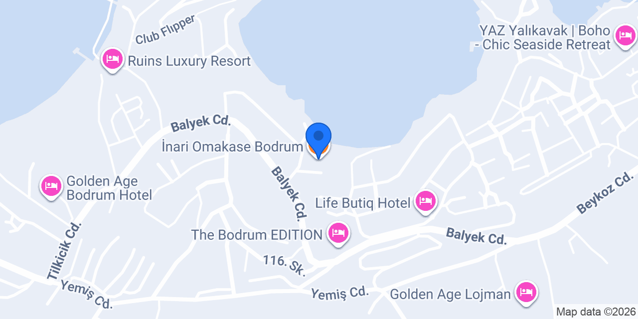 İnari Omakase Bodrum konumu
