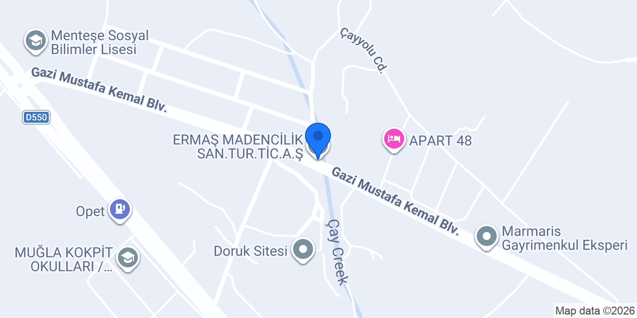 ERMAŞ MADENCİLİK SAN.TUR.TİC.A.Ş. konumu
