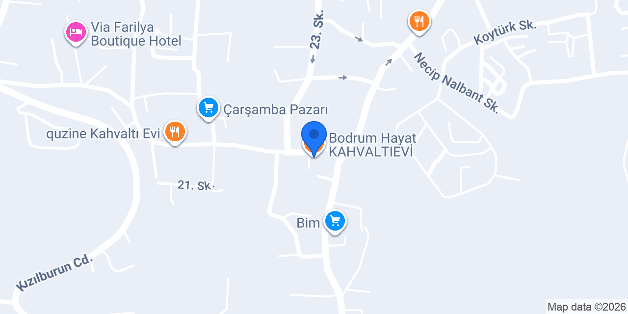 Bodrum Hayat KAHVALTIEVİ konumu
