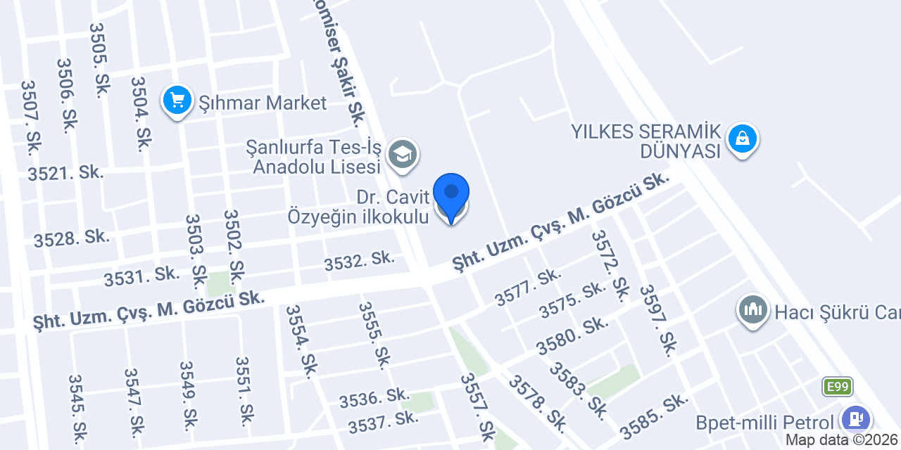 Dr. Cavit Özyeğin ilkokulu konumu