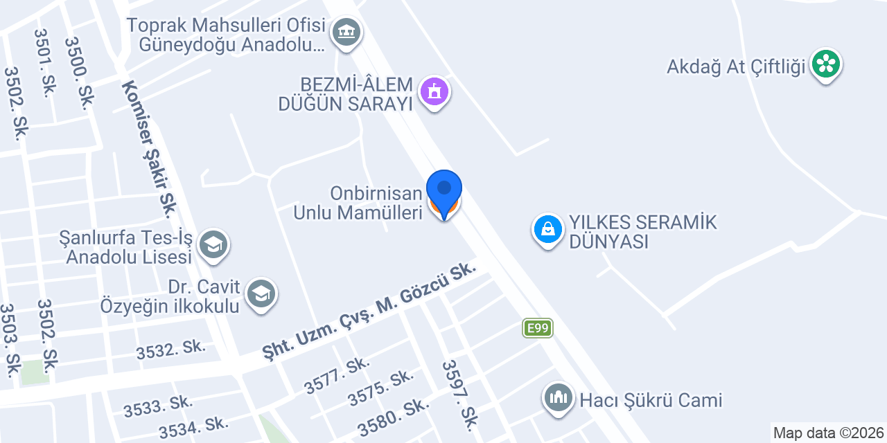 Onbirnisan Unlu Mamülleri konumu