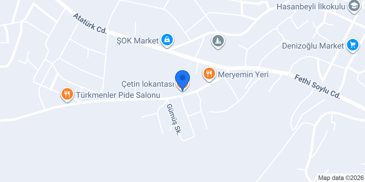 Çetin lokantası konumu
