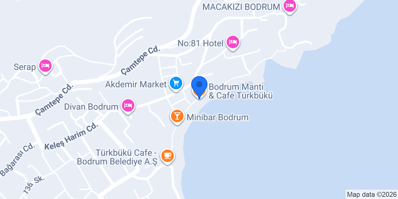 Bodrum Mantı & Cafe Türkbükü konumu