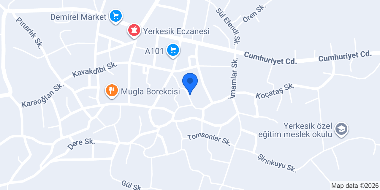 Yerkesik Jandarma Karakol Komutanlığı konumu